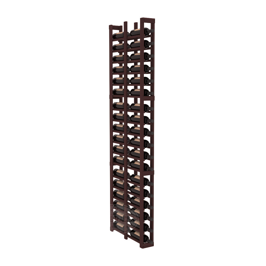 InstaCellar 1 Column Double Deep Rack – Premium Redwood / Walnut stained