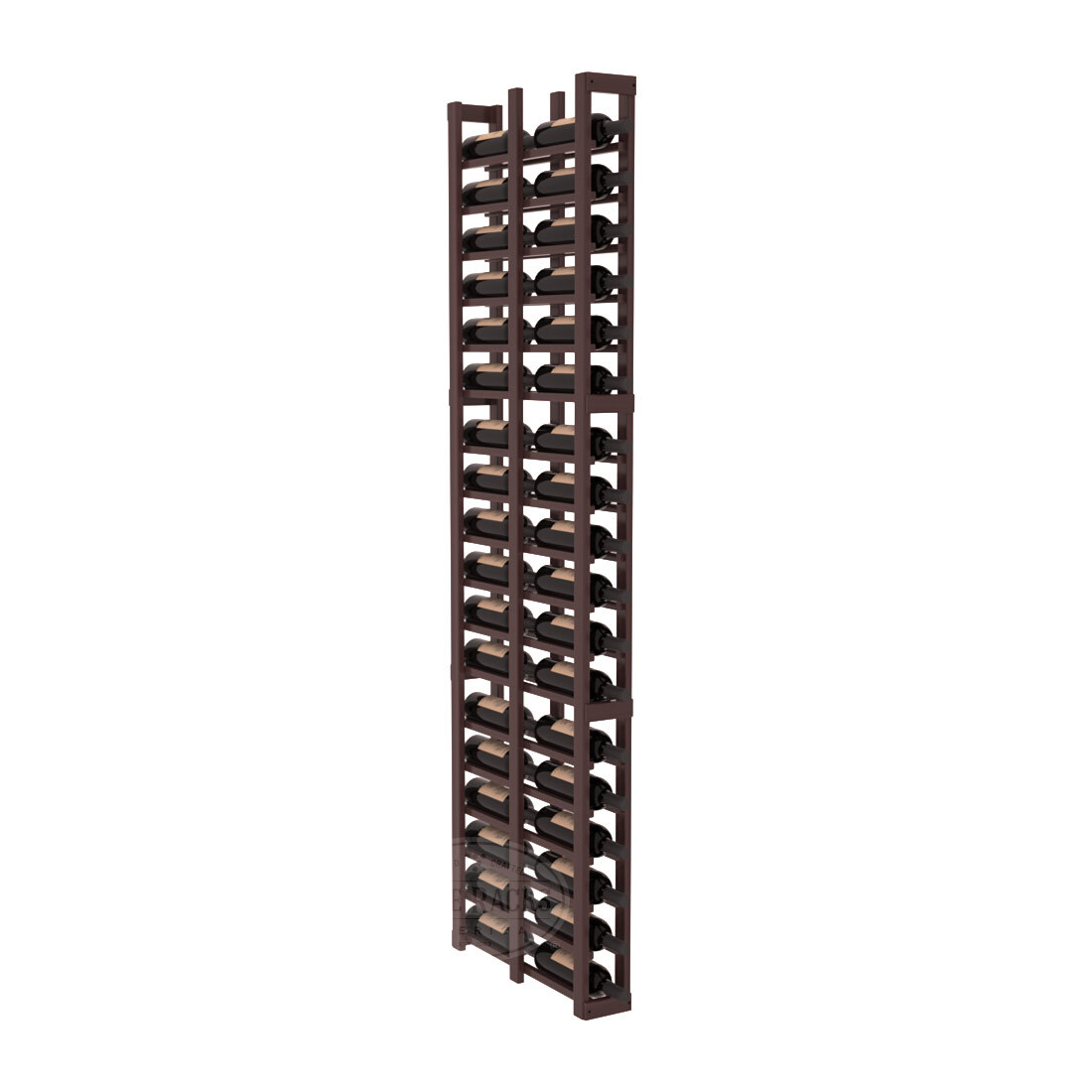 InstaCellar 1 Column Double Deep Rack – Premium Redwood / Walnut stained
