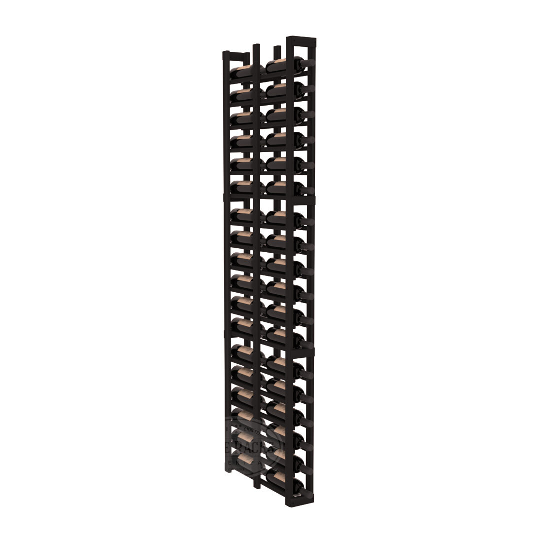 InstaCellar 1 Column Double Deep Rack – Premium Redwood / Black stained