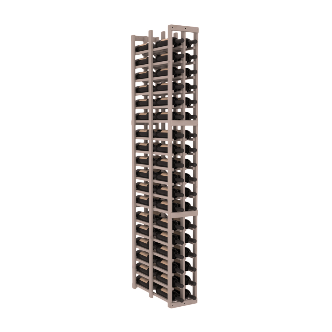 InstaCellar 2 Column Double Deep Rack – Knotty Alder / Greywash stained
