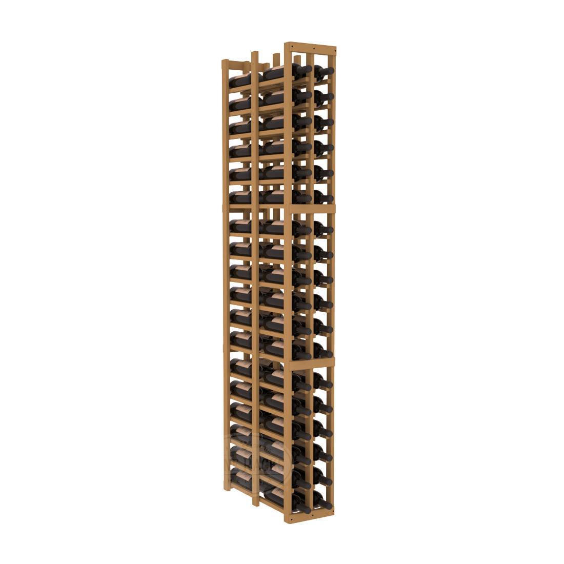 InstaCellar 2 Column Double Deep Rack – Ponderosa Pine / Oak stained