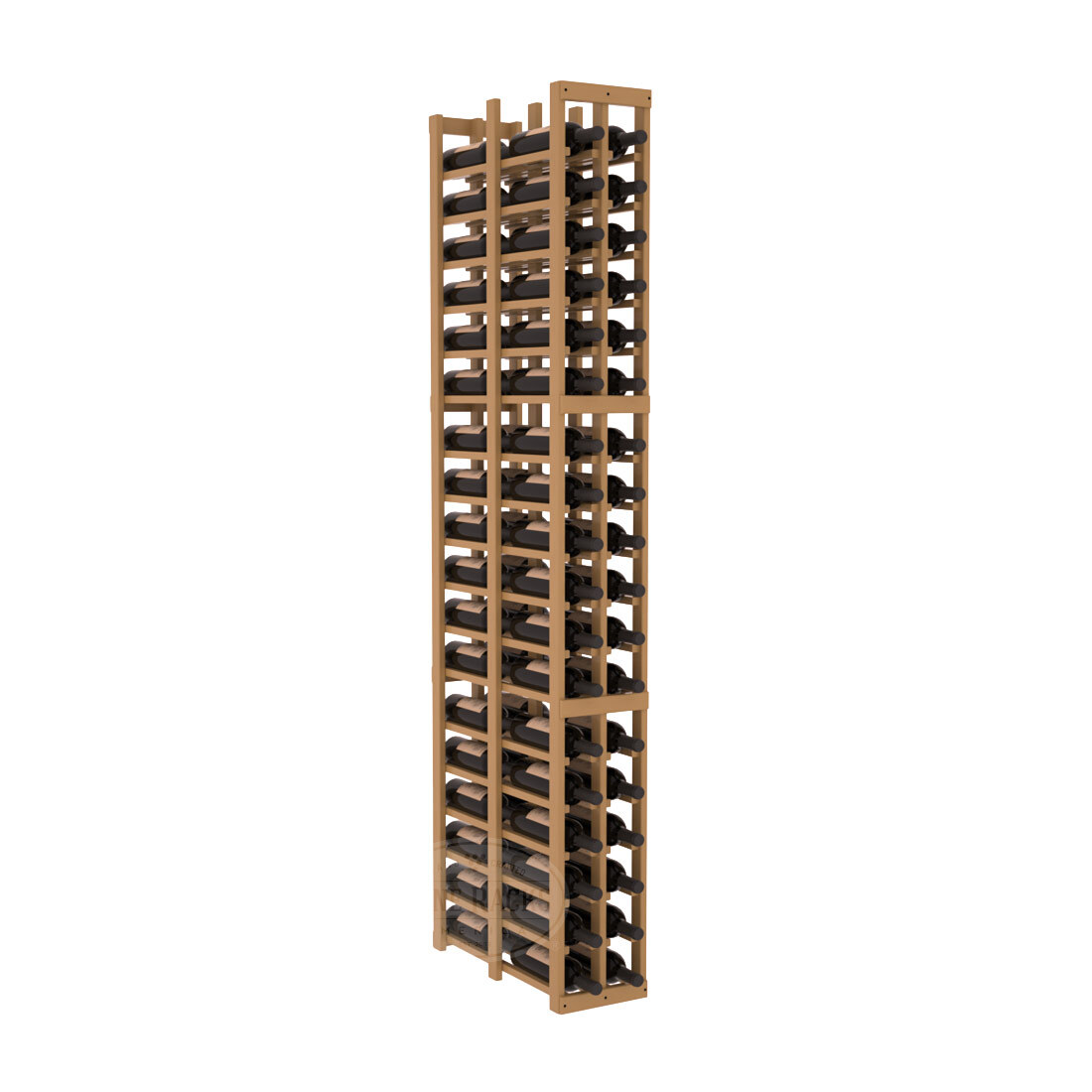 InstaCellar 2 Column Double Deep Rack – Ponderosa Pine / Oak stained