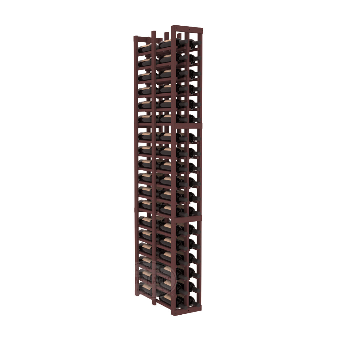 InstaCellar 2 Column Double Deep Rack – Ponderosa Pine / Walnut stained