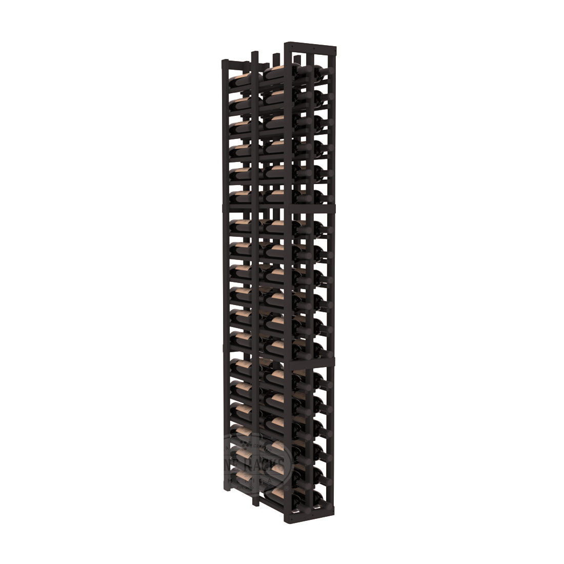 InstaCellar 2 Column Double Deep Rack – Ponderosa Pine / Black stained