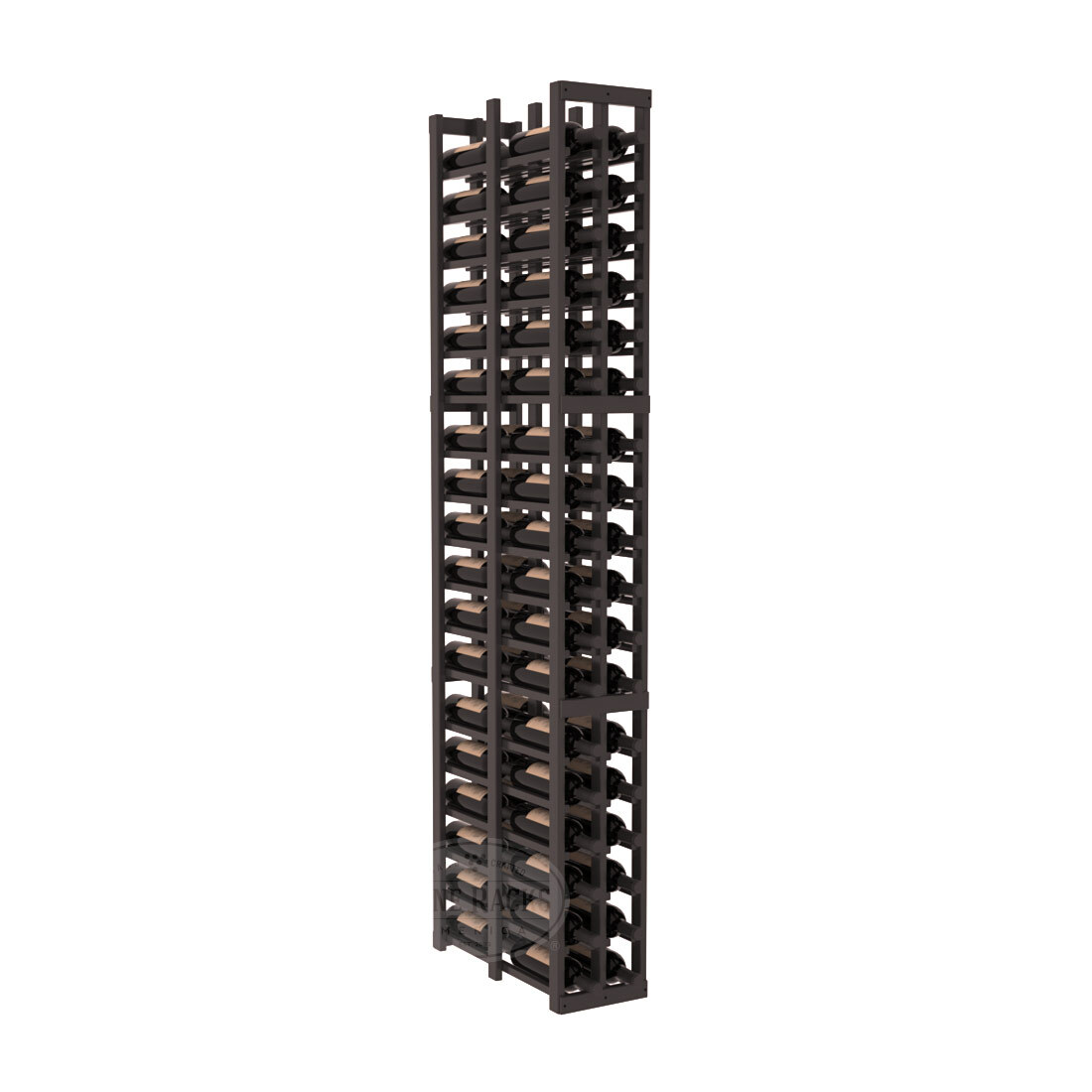 InstaCellar 2 Column Double Deep Rack – Ponderosa Pine / Black stained