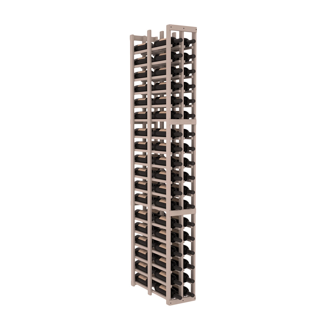 InstaCellar 2 Column Double Deep Rack – Ponderosa Pine / Greywash stained
