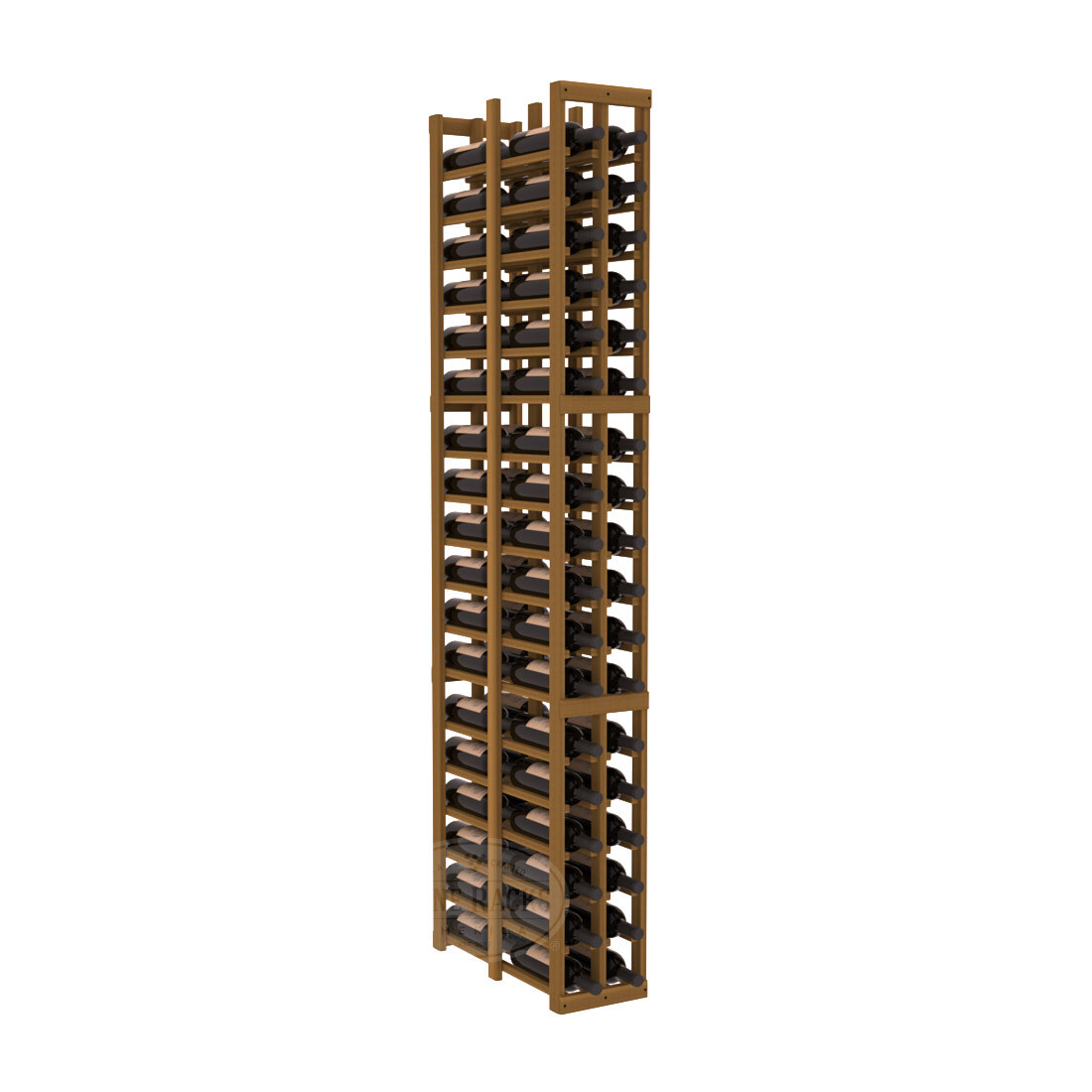 InstaCellar 2 Column Double Deep Rack – Premium Redwood / Oak stained