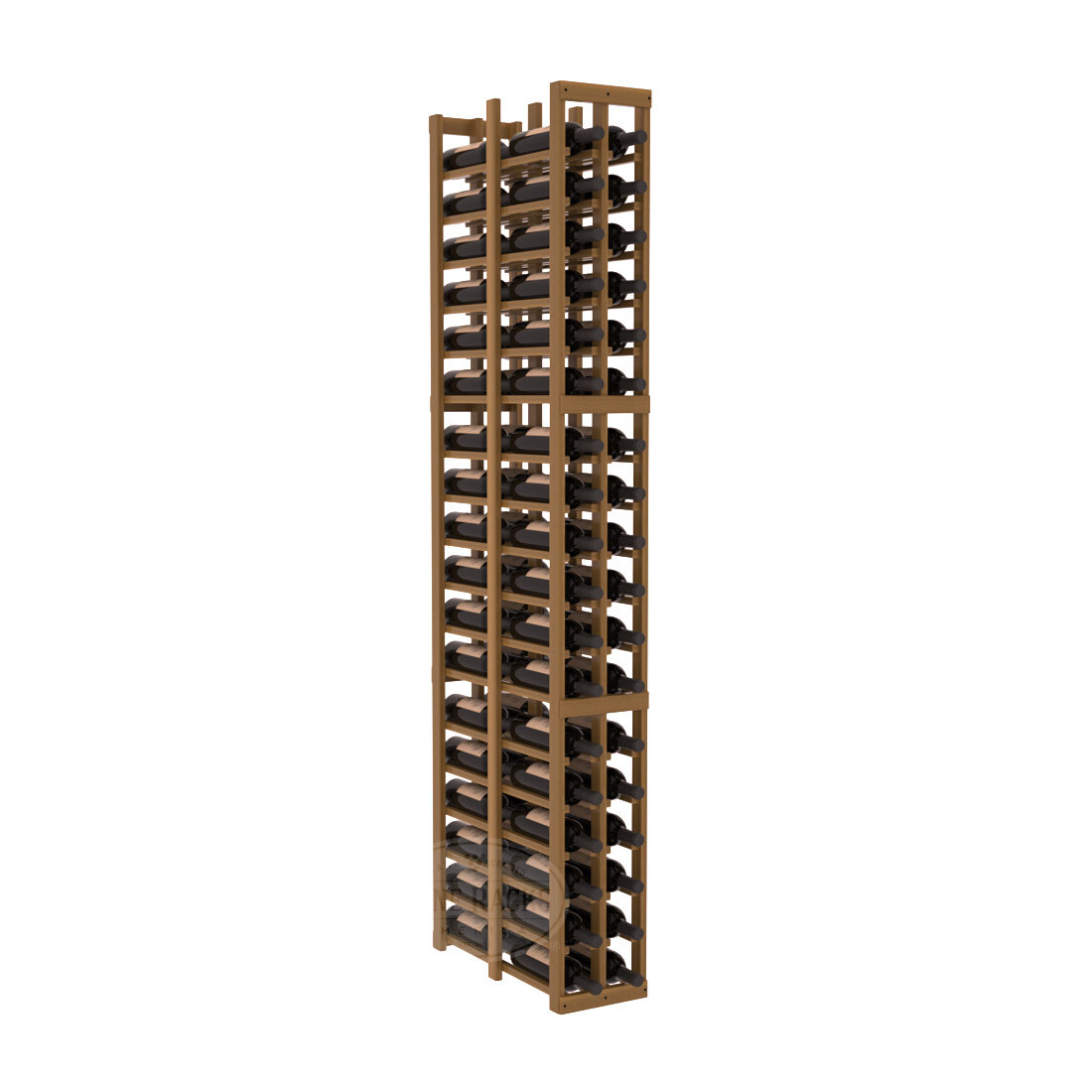 InstaCellar 2 Column Double Deep Rack – Premium Redwood / Oak stained