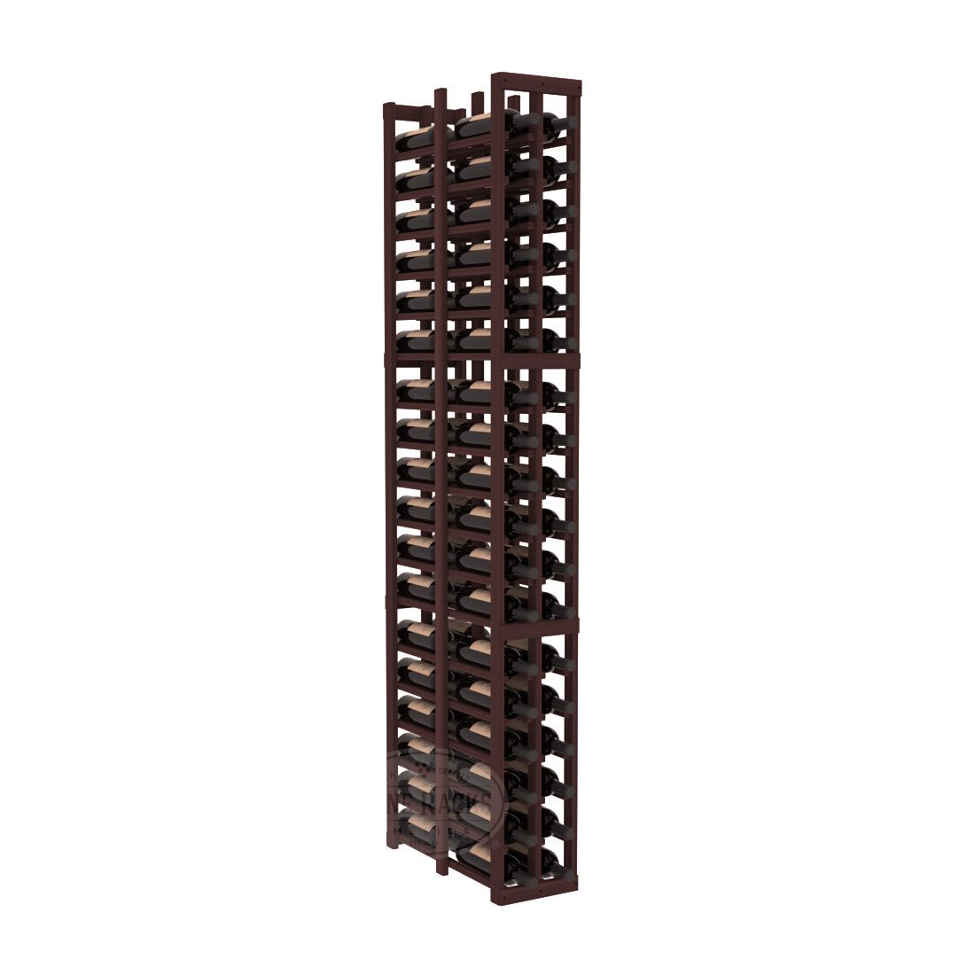 InstaCellar 2 Column Double Deep Rack – Premium Redwood / Walnut stained