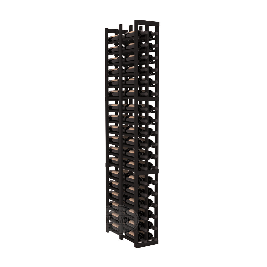 InstaCellar 2 Column Double Deep Rack – Premium Redwood / Black stained