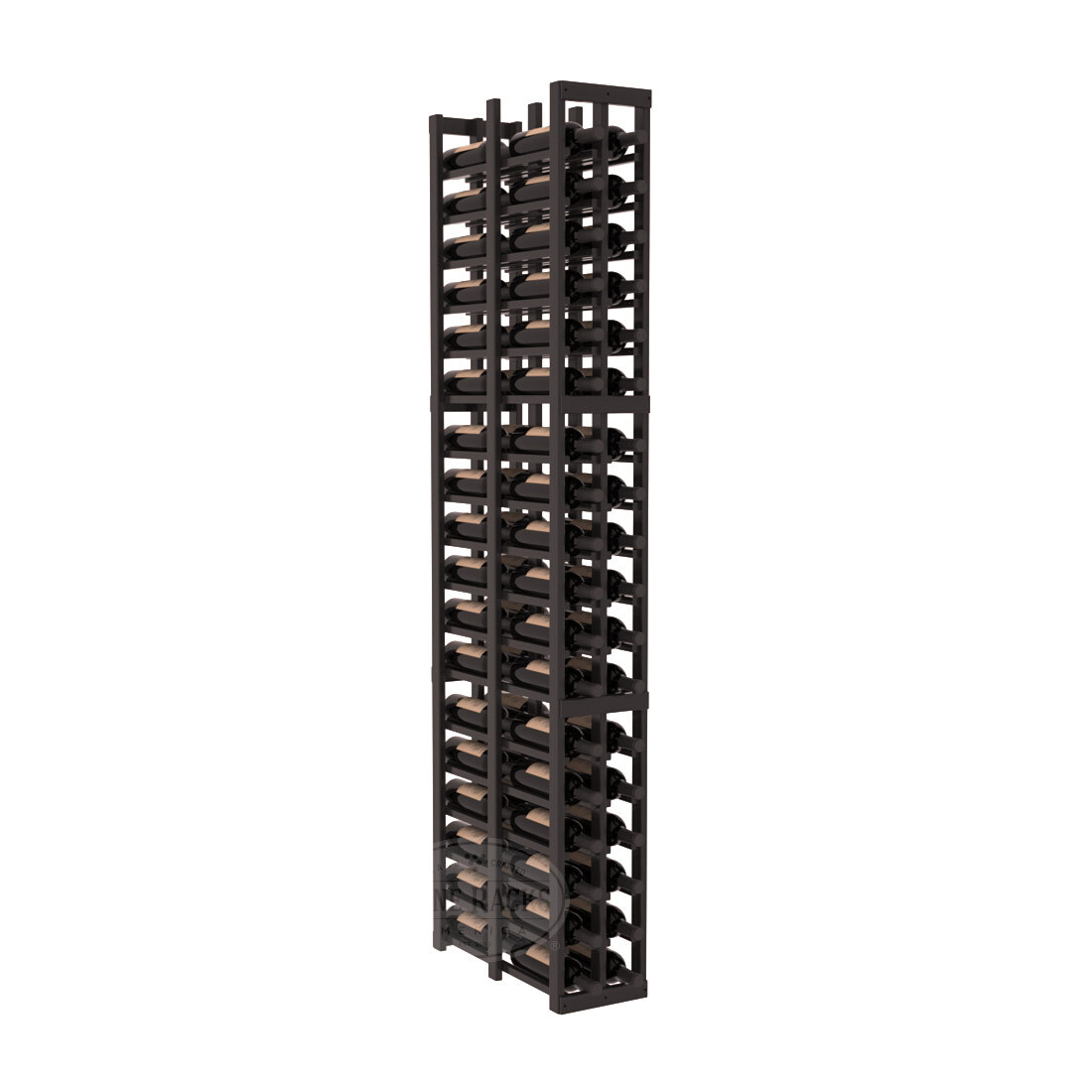 InstaCellar 2 Column Double Deep Rack – Premium Redwood / Black stained