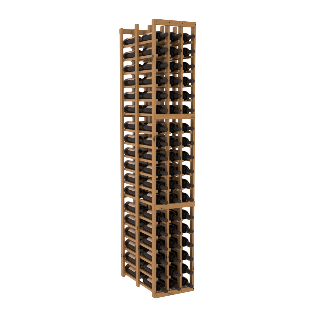 InstaCellar 3 Column Double Deep Rack – Knotty Alder / Oak stained