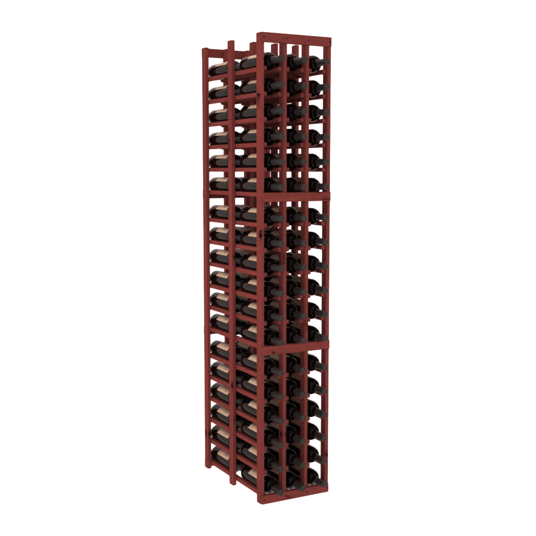 InstaCellar 3 Column Double Deep Rack – Knotty Alder / Cherry stained