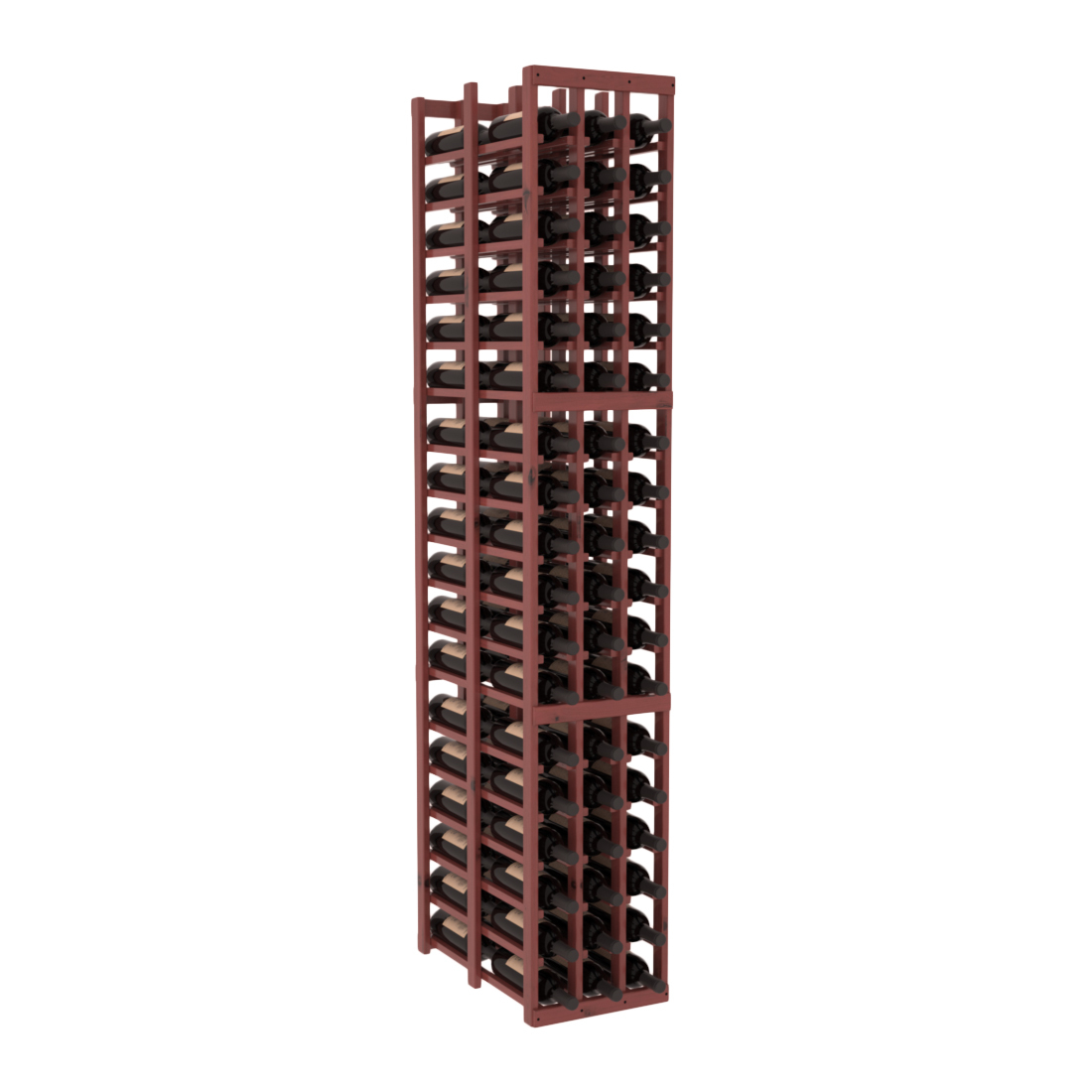 InstaCellar 3 Column Double Deep Rack – Knotty Alder / Cherry stained