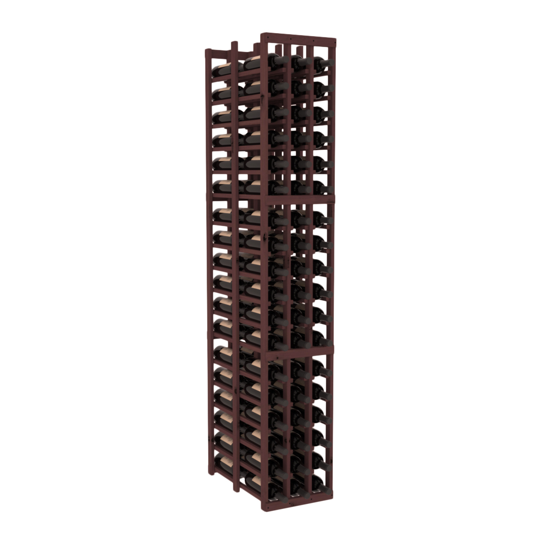 InstaCellar 3 Column Double Deep Rack – Knotty Alder / Walnut stained