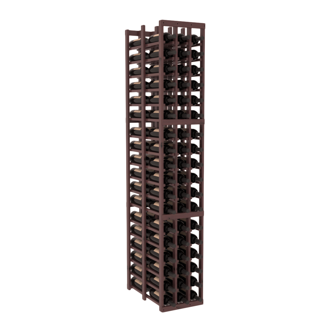 InstaCellar 3 Column Double Deep Rack – Knotty Alder / Walnut stained
