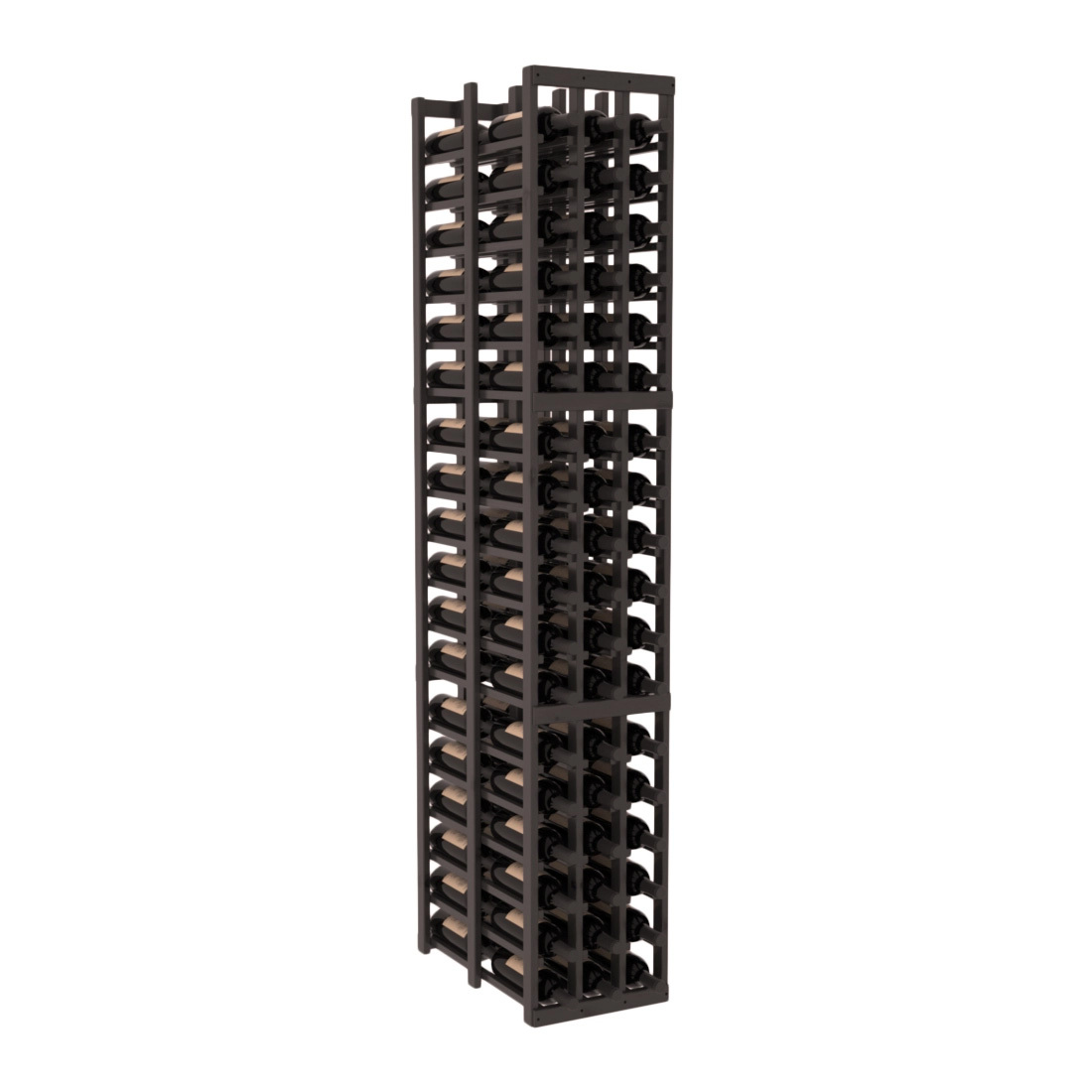 InstaCellar 3 Column Double Deep Rack – Knotty Alder / Black stained