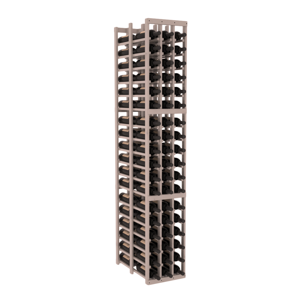 InstaCellar 3 Column Double Deep Rack – Knotty Alder / Greywash stained