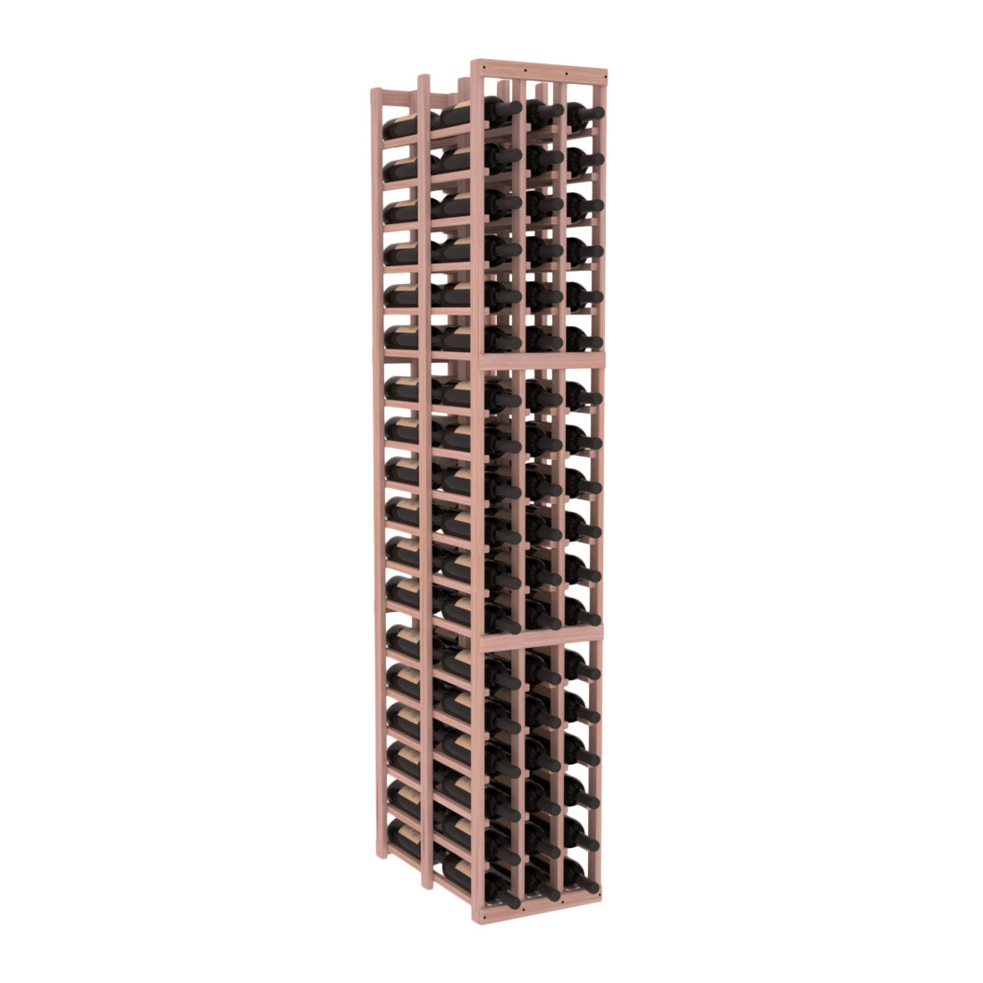 InstaCellar 3 Column Double Deep Rack – Grand Mahogany / Unstained