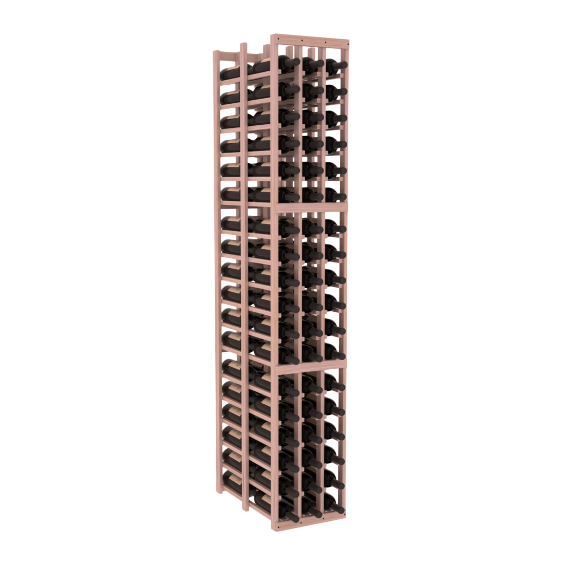 InstaCellar 3 Column Double Deep Rack – Grand Mahogany / Unstained