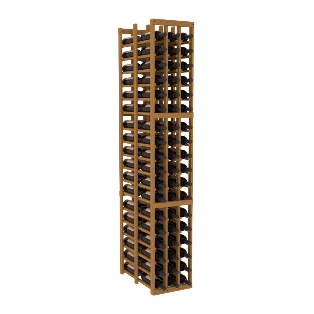 InstaCellar 3 Column Double Deep Rack – Grand Mahogany / Oak stained
