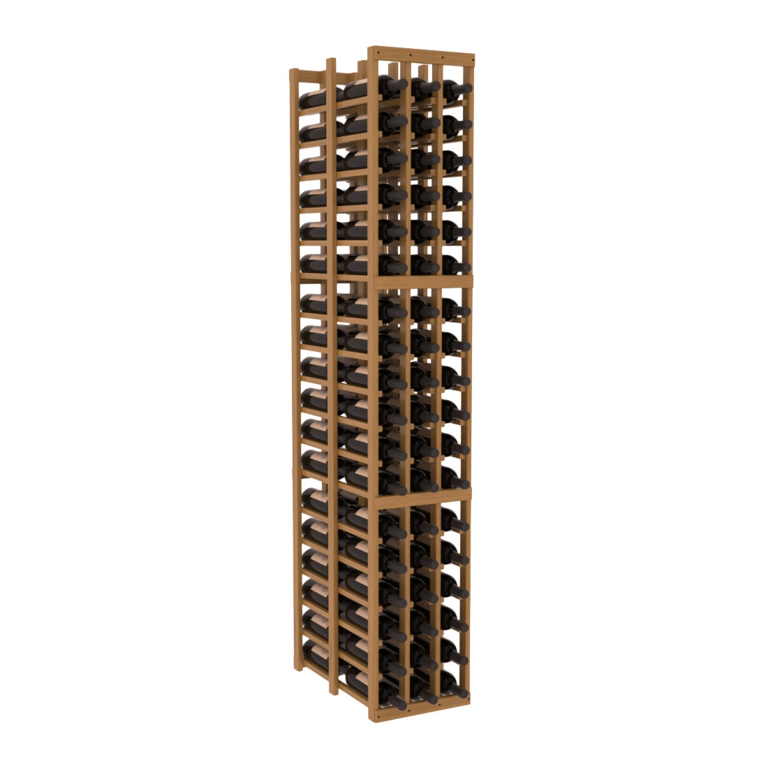InstaCellar 3 Column Double Deep Rack – Grand Mahogany / Oak stained