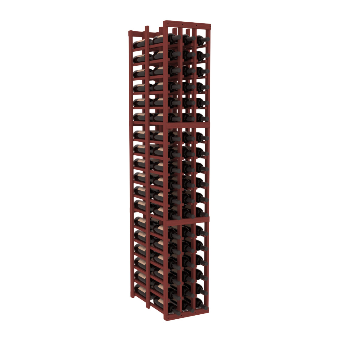 InstaCellar 3 Column Double Deep Rack – Grand Mahogany / Cherry stained