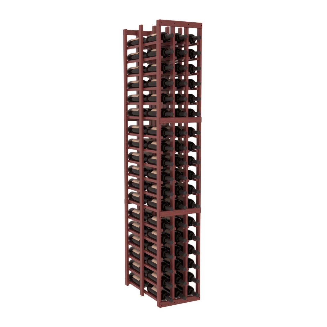 InstaCellar 3 Column Double Deep Rack – Grand Mahogany / Cherry stained