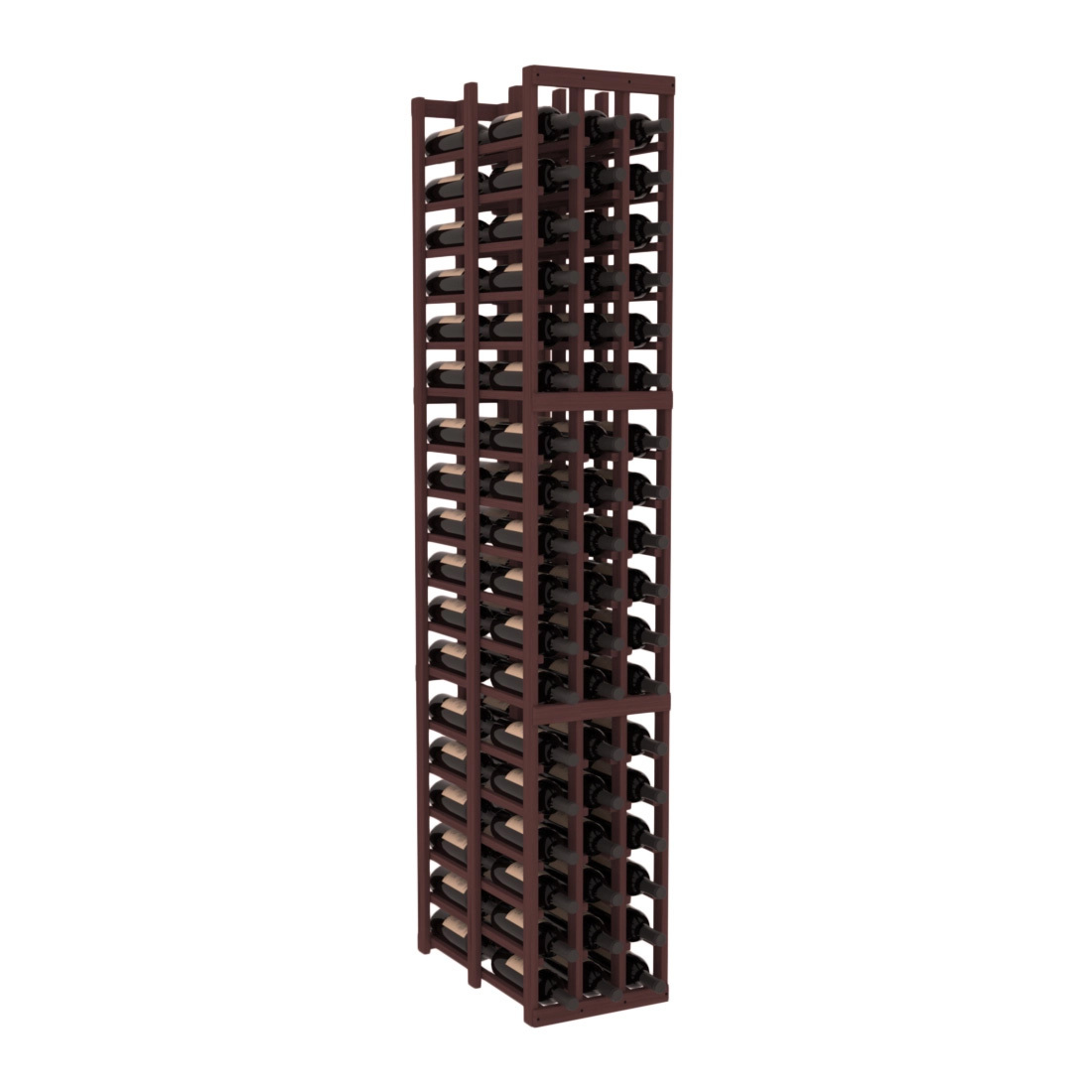 InstaCellar 3 Column Double Deep Rack – Grand Mahogany / Walnut stained