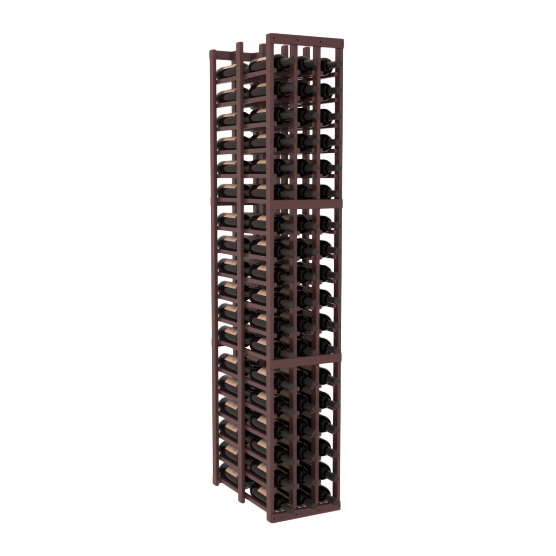 InstaCellar 3 Column Double Deep Rack – Grand Mahogany / Walnut stained