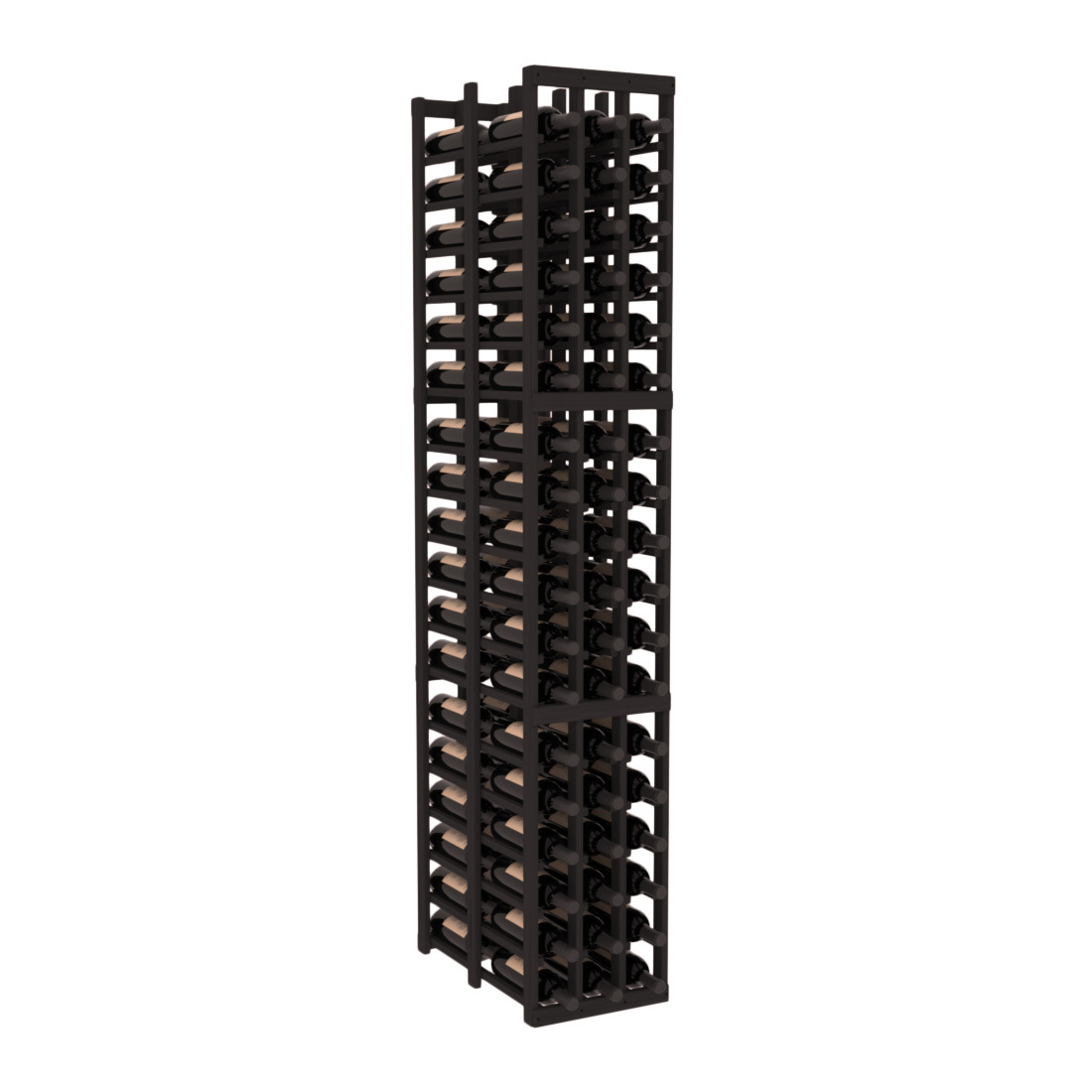 InstaCellar 3 Column Double Deep Rack – Grand Mahogany / Black stained
