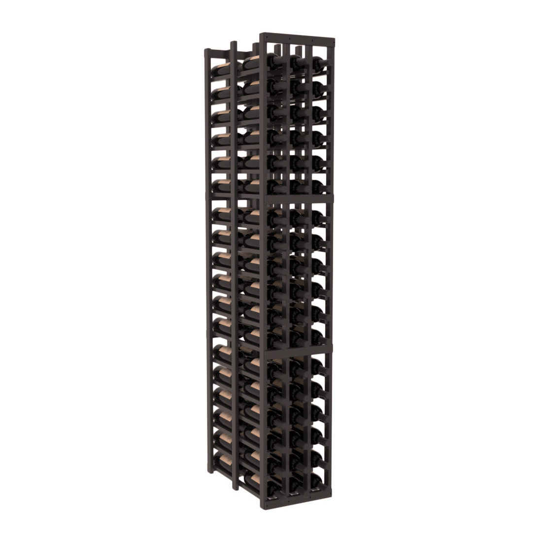 InstaCellar 3 Column Double Deep Rack – Grand Mahogany / Black stained
