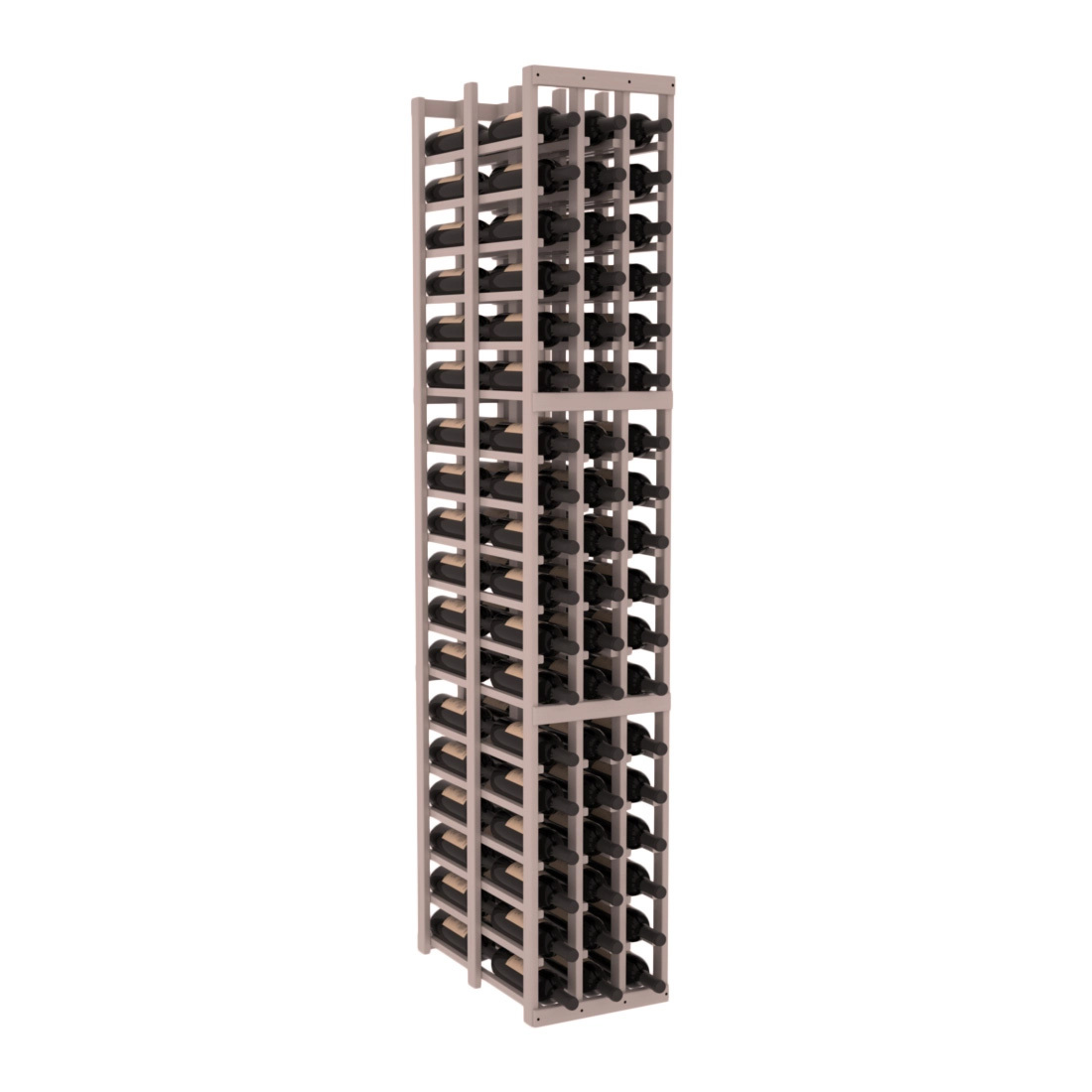 InstaCellar 3 Column Double Deep Rack – Grand Mahogany / Greywash stained