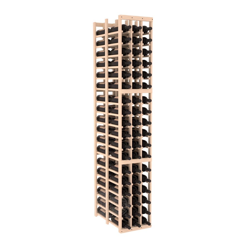 InstaCellar 3 Column Double Deep Rack – Ponderosa Pine / Unstained