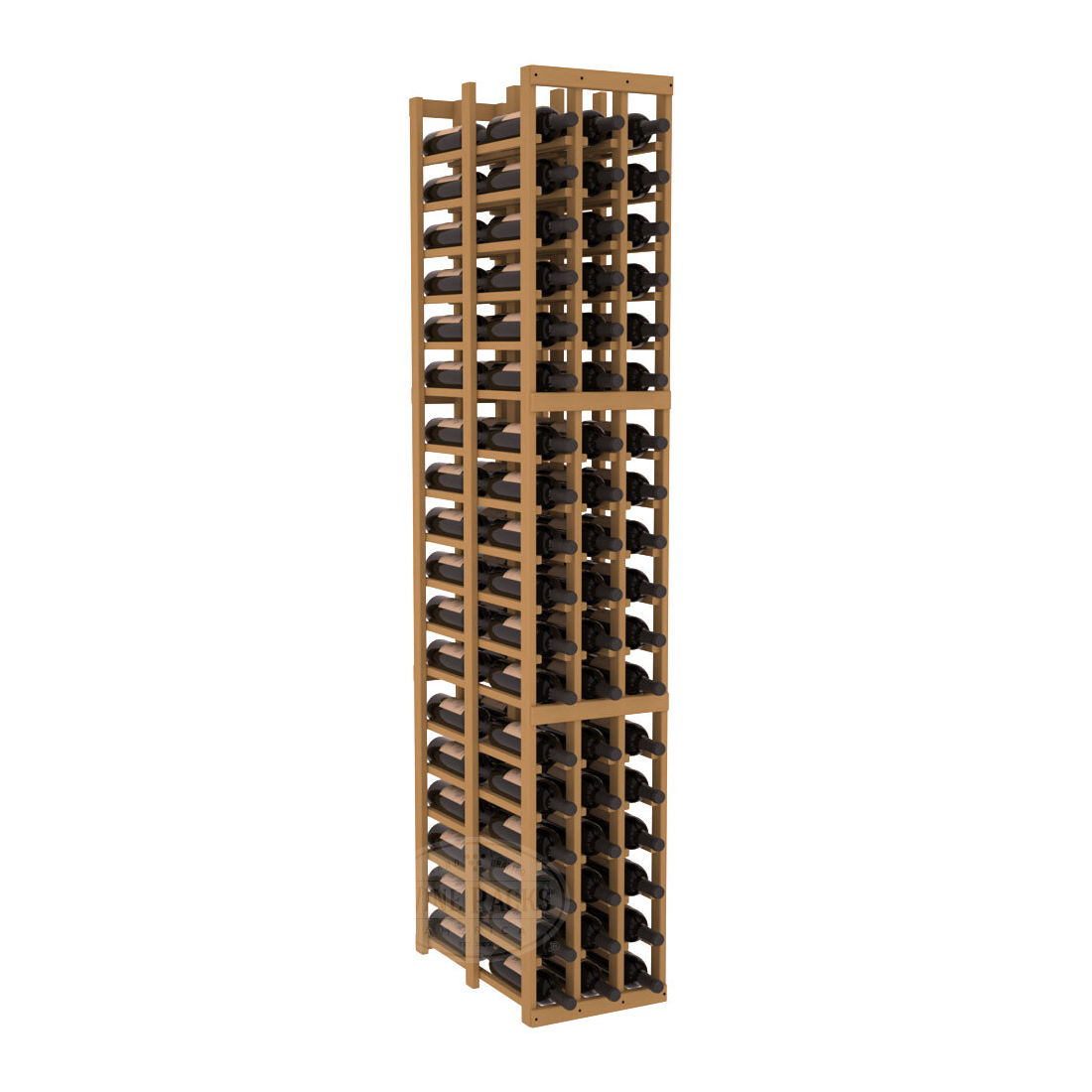 InstaCellar 3 Column Double Deep Rack – Ponderosa Pine / Oak stained