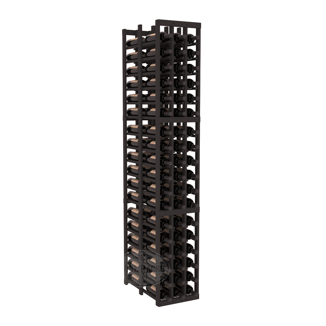 InstaCellar 3 Column Double Deep Rack – Ponderosa Pine / Black stained