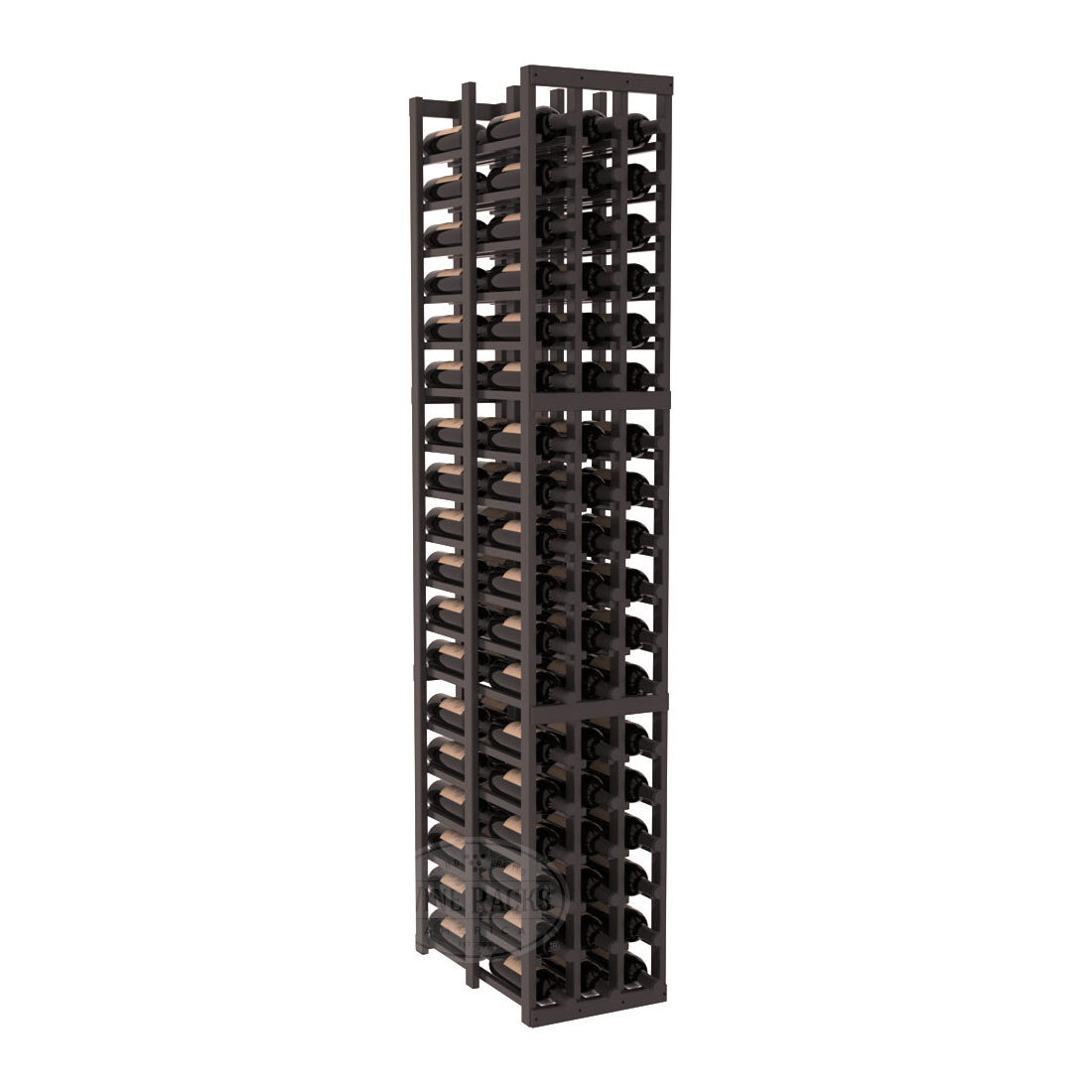 InstaCellar 3 Column Double Deep Rack – Ponderosa Pine / Black stained