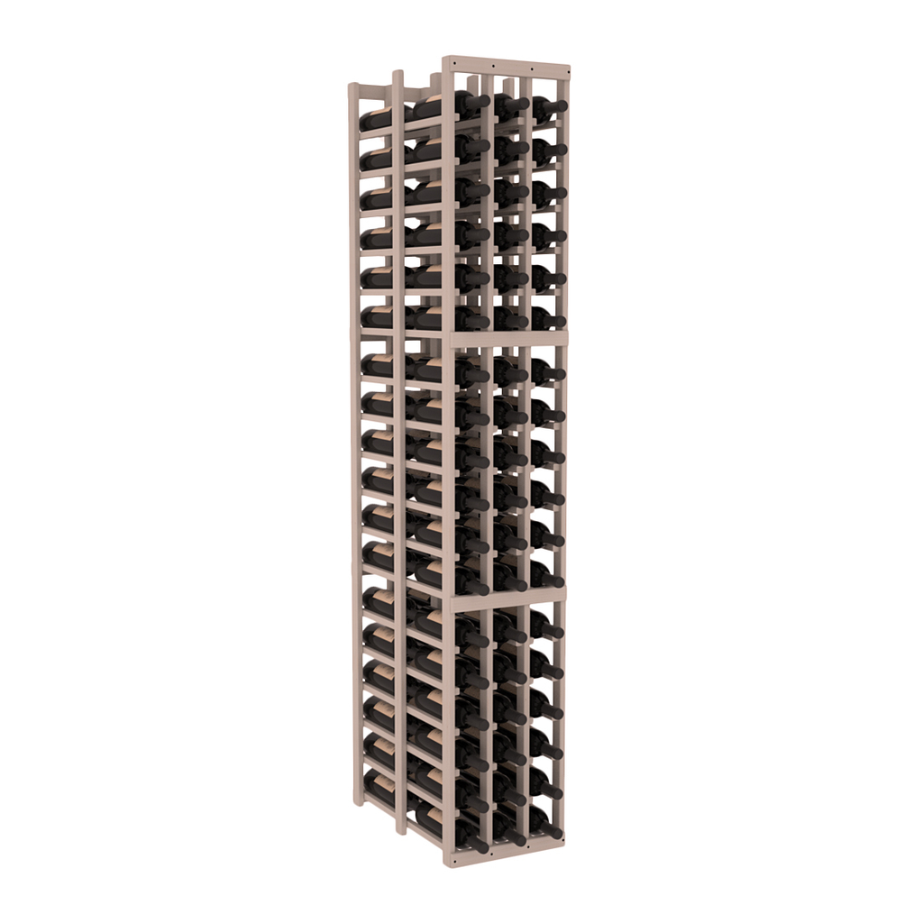 InstaCellar 3 Column Double Deep Rack – Ponderosa Pine / Greywash stained