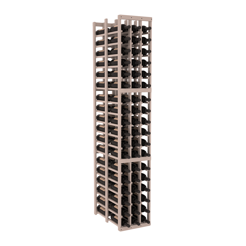 InstaCellar 3 Column Double Deep Rack – Ponderosa Pine / Greywash stained
