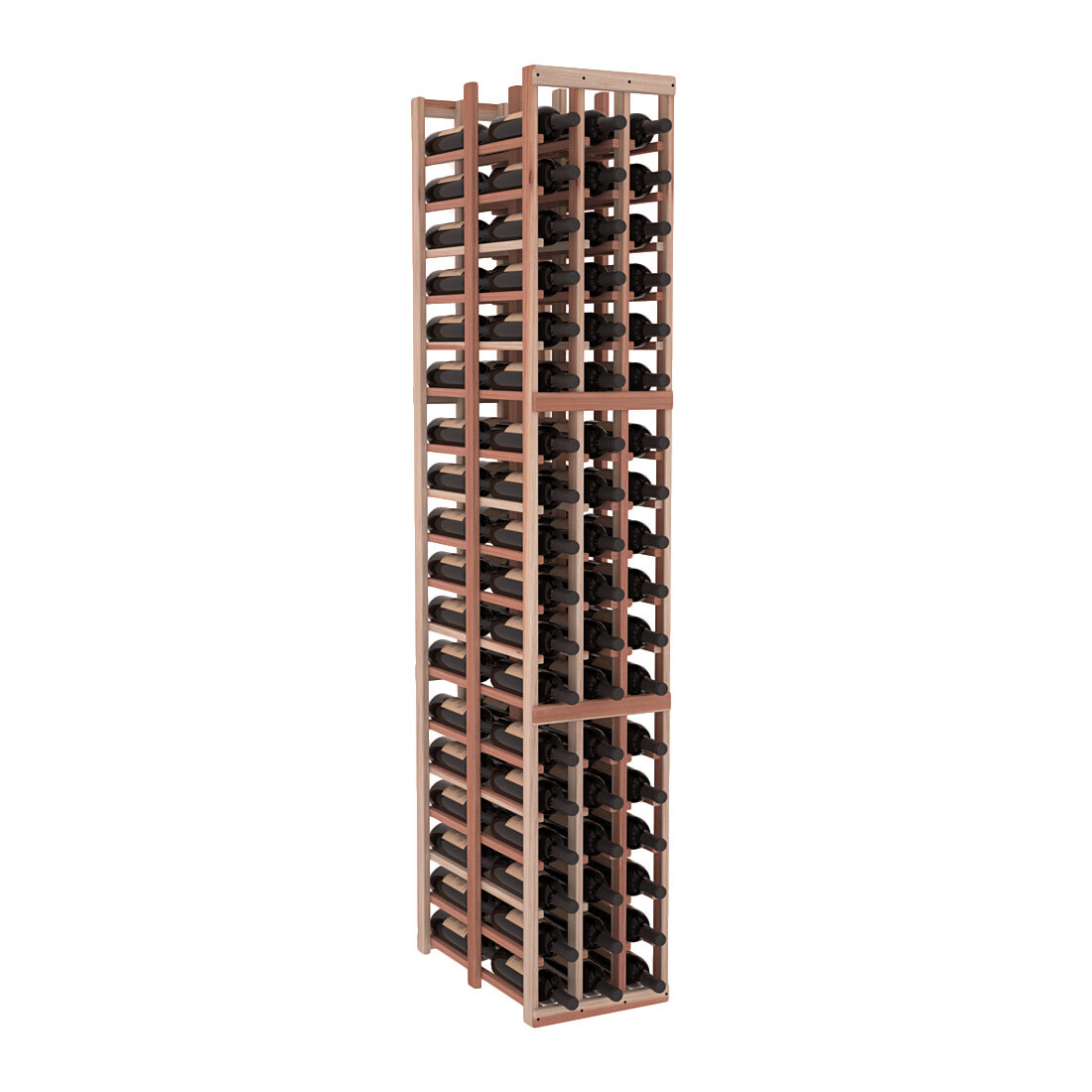 InstaCellar 3 Column Double Deep Rack – Premium Redwood / Unstained