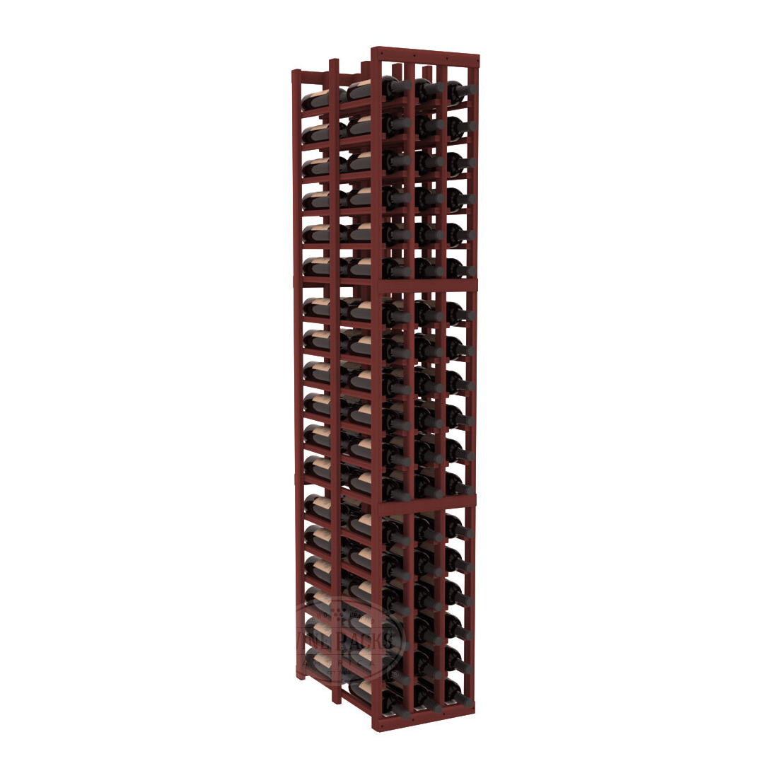 InstaCellar 3 Column Double Deep Rack – Premium Redwood / Cherry stained