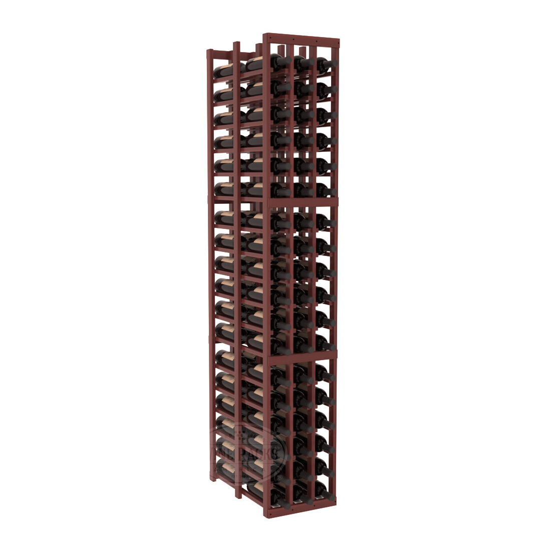 InstaCellar 3 Column Double Deep Rack – Premium Redwood / Cherry stained