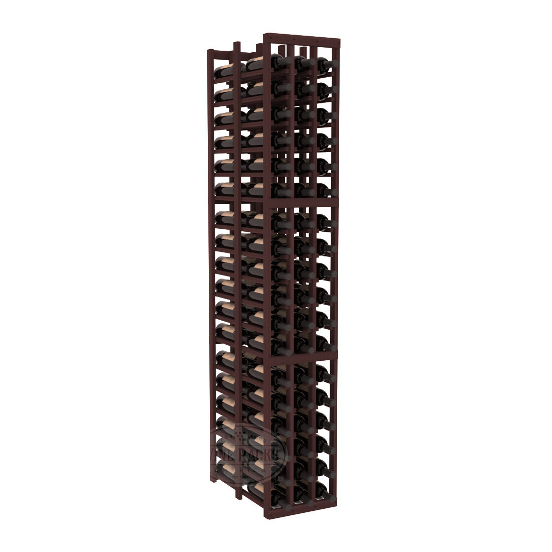 InstaCellar 3 Column Double Deep Rack – Premium Redwood / Walnut stained