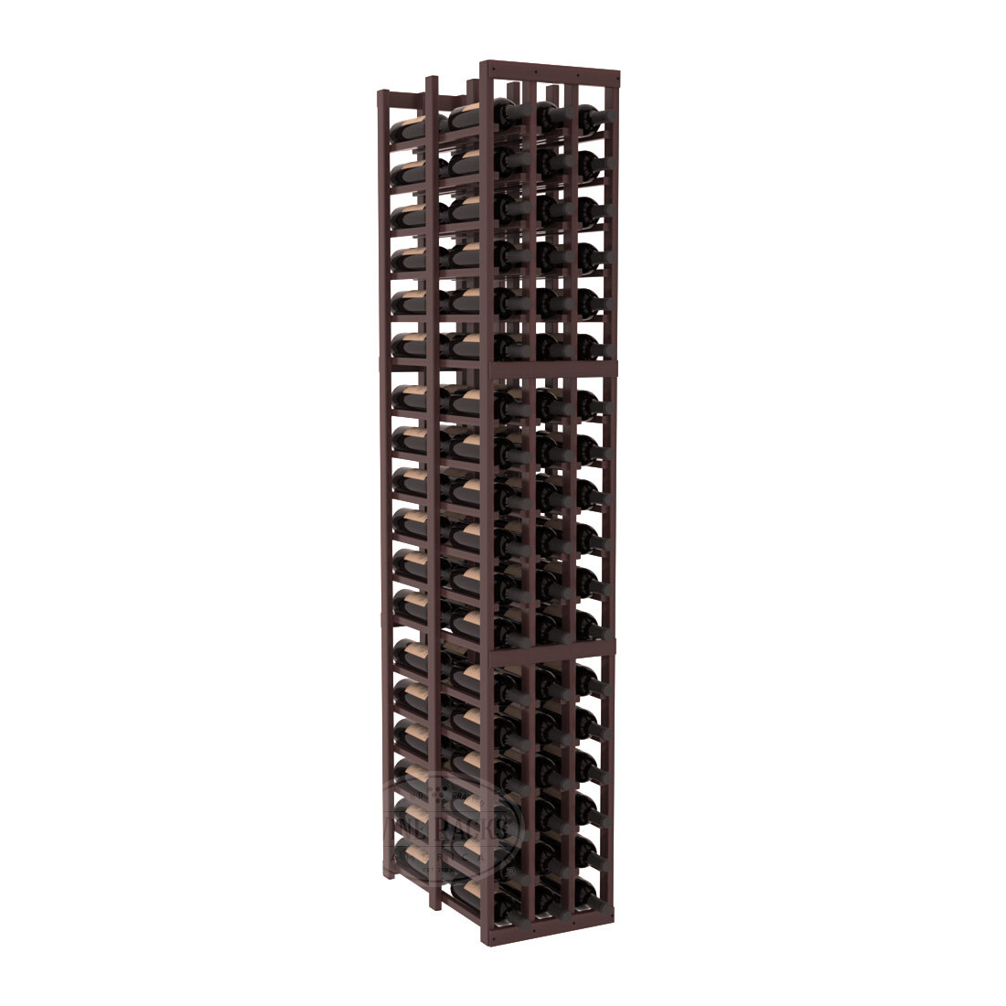InstaCellar 3 Column Double Deep Rack – Premium Redwood / Walnut stained