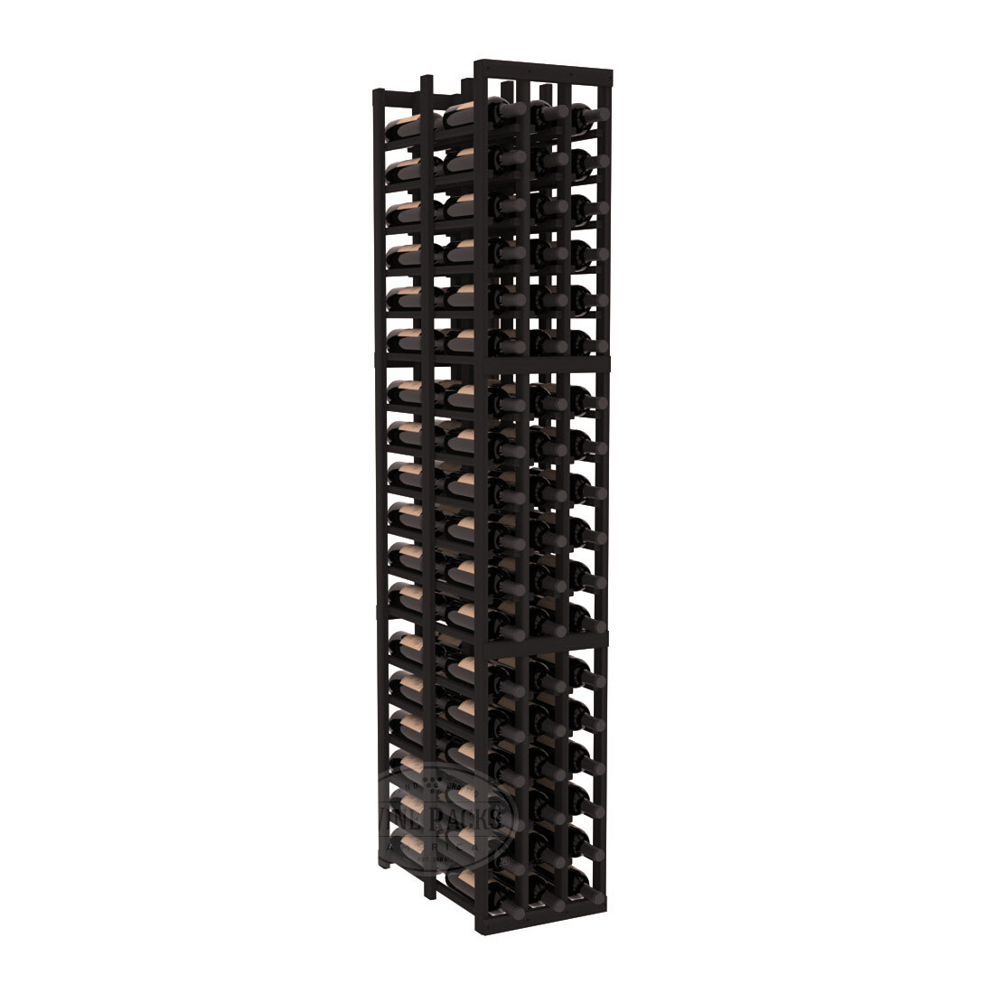 InstaCellar 3 Column Double Deep Rack – Premium Redwood / Black stained
