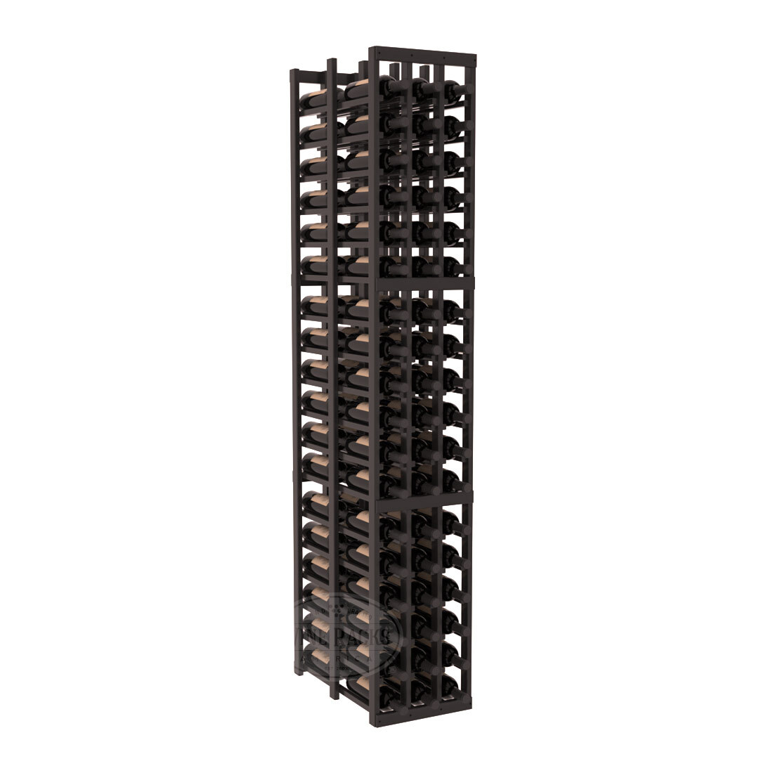InstaCellar 3 Column Double Deep Rack – Premium Redwood / Black stained