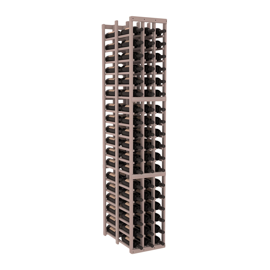 InstaCellar 3 Column Double Deep Rack – Premium Redwood / Greywash stained