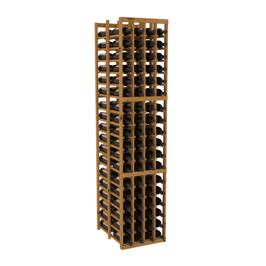 InstaCellar 4 Column Double Deep Rack – Knotty Alder / Oak stained