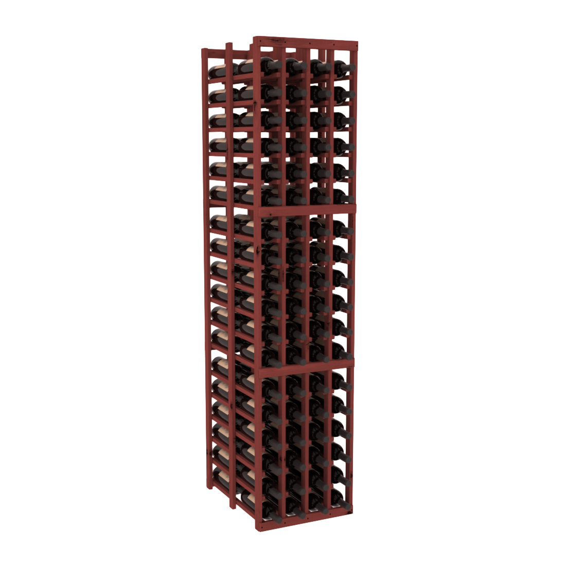 InstaCellar 4 Column Double Deep Rack – Knotty Alder / Cherry stained
