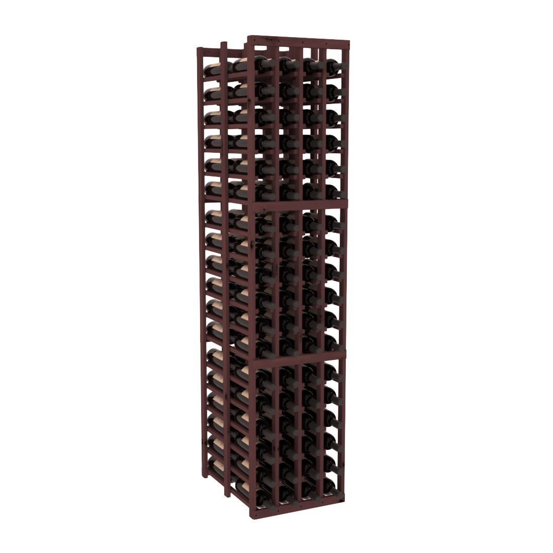 InstaCellar 4 Column Double Deep Rack – Knotty Alder / Walnut stained